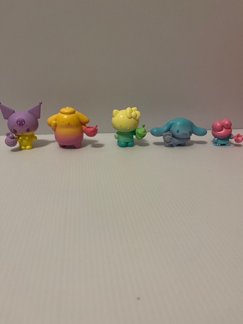 Sanrio Pastel Mini Character Figures - Purple, Yellow, Green, Blue, Pink